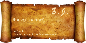 Berzy József névjegykártya